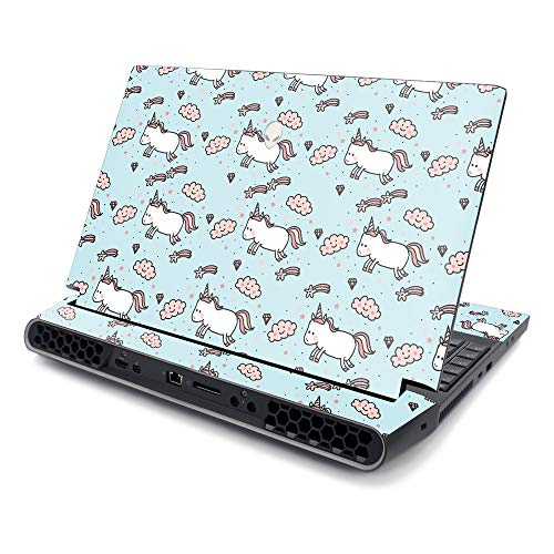 MightySkins Skin Compatible with Alienware Area-51M 17" (2019) - Cute Unicorns | Protective, Durable, and Unique Vinyl Decal wrap Cover | Easy to Apply, Remove, and Change Styles | Made in The USA