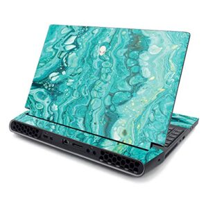 mightyskins skin compatible with alienware area-51m 17" (2019) - sea limestone | protective, durable, and unique vinyl decal wrap cover | easy to apply, remove, and change styles | made in the usa