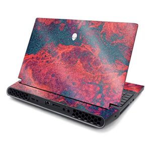 mightyskins glossy glitter skin compatible with alienware area-51m 17" (2019) - fiery flow | protective, durable high-gloss glitter finish | easy to apply, remove, and change styles | made in the usa