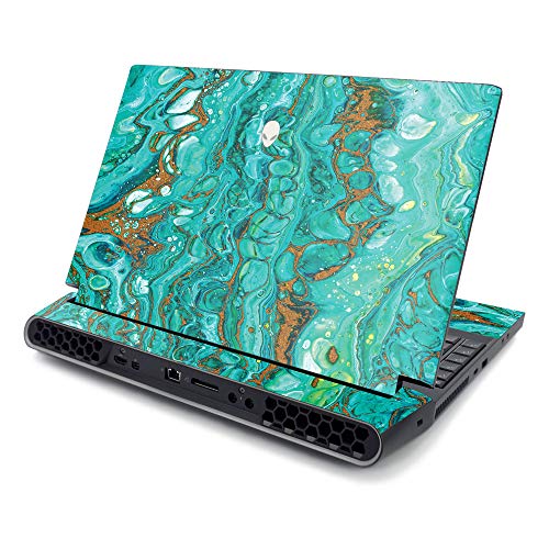 MightySkins Skin Compatible with Alienware Area-51M 17" (2019) - Turquoise Ripple | Protective, Durable, and Unique Vinyl Decal wrap Cover | Easy to Apply, Remove, and Change Styles | Made in The USA