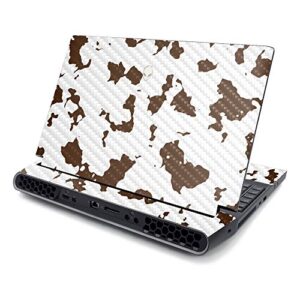 mightyskins carbon fiber skin compatible with alienware area-51m 17" (2019) - brown cow | protective, durable textured carbon fiber finish | easy to apply, remove, and change styles | made in the usa