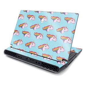 mightyskins glossy glitter skin compatible with alienware area-51m 17" (2019) - pretty unicorn | protective, durable high-gloss glitter finish | easy to apply and change style | made in the usa