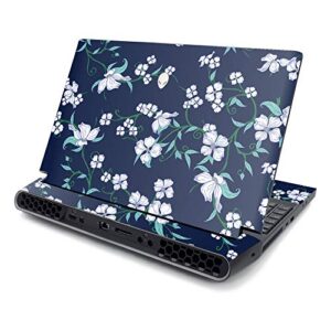 mightyskins skin compatible with alienware area-51m 17" (2019) - white freesia | protective, durable, and unique vinyl decal wrap cover | easy to apply, remove, and change styles | made in the usa