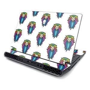 mightyskins skin compatible with alienware area-51m 17" (2019) - rainbow lion | protective, durable, and unique vinyl decal wrap cover | easy to apply, remove, and change styles | made in the usa
