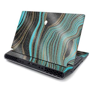 mightyskins glossy glitter skin compatible with alienware area-51m 17" (2019) - blue canyon | protective, durable high-gloss glitter finish | easy to apply, remove, and change styles | made in the usa