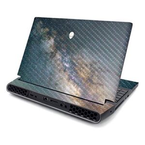 mightyskins carbon fiber skin compatible with alienware area-51m 17" (2019) - galactic landscape | protective, durable textured carbon fiber finish | easy to apply and change style | made in the usa