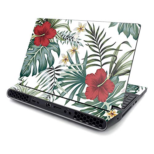 MightySkins Skin Compatible With Alienware Area-51M 17" (2019) - Tropical Hibiscus | Protective, Durable, and Unique Vinyl Decal wrap cover | Easy To Apply, Remove, and Change Styles | Made in the USA