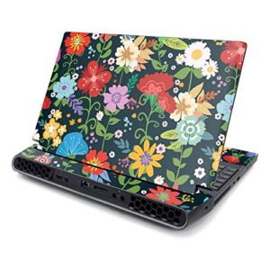 mightyskins skin compatible with alienware area-51m 17" (2019) - cartoon bloom | protective, durable, and unique vinyl decal wrap cover | easy to apply, remove, and change styles | made in the usa