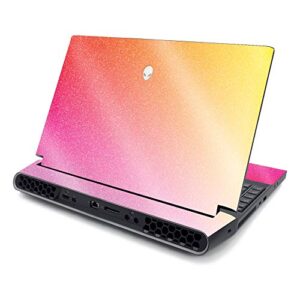 mightyskins glossy glitter skin compatible with alienware area-51m 17" (2019) - sunset blur | protective, durable high-gloss glitter finish | easy to apply, remove, and change styles | made in the usa