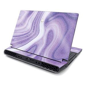 mightyskins glossy glitter skin compatible with alienware area-51m 17" (2019) - lavendar acrylic | protective, durable high-gloss glitter finish | easy to apply and change style | made in the usa