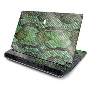 mightyskins glossy glitter skin compatible with alienware area-51m 17" (2019) - green serpent | protective, durable high-gloss glitter finish | easy to apply and change style | made in the usa
