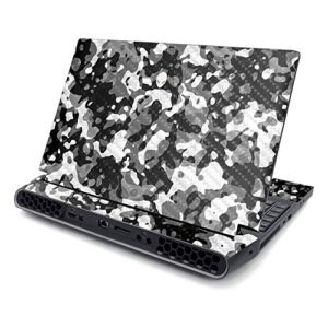 mightyskins carbon fiber skin compatible with alienware area-51m 17" (2019) - black modern camo | protective, durable textured carbon fiber finish | easy to apply and change style | made in the usa