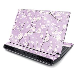 mightyskins glossy glitter skin compatible with alienware area-51m 17" (2019) - sakura purple | protective, durable high-gloss glitter finish | easy to apply and change style | made in the usa