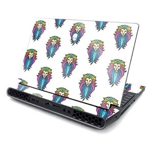 mightyskins glossy glitter skin compatible with alienware area-51m 17" (2019) - rainbow lion | protective, durable high-gloss glitter finish | easy to apply and change style | made in the usa