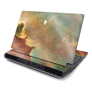 mightyskins glossy glitter skin compatible with alienware area-51m 17" (2019) - space smoke | protective, durable high-gloss glitter finish | easy to apply, remove, and change styles | made in the usa
