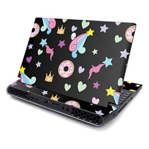 mightyskins skin compatible with alienware area-51m 17" (2019) - donut fantasy | protective, durable, and unique vinyl decal wrap cover | easy to apply, remove, and change styles | made in the usa