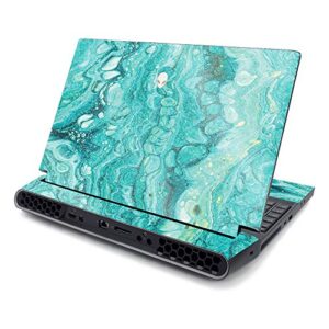 mightyskins glossy glitter skin compatible with alienware area-51m 17" (2019) - sea limestone | protective, durable high-gloss glitter finish | easy to apply and change style | made in the usa