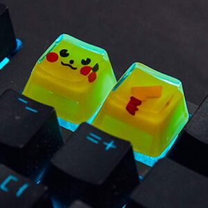 Gaming Keycaps Pikachu Resin Keycaps for Cherry MX Swtiches (OEM R4)…