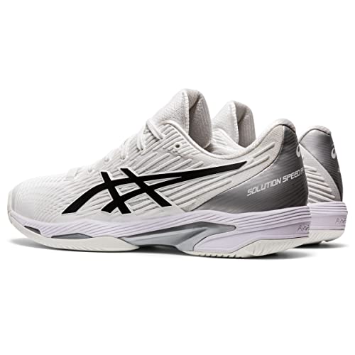 ASICS Men's Solution Speed FlyteFoam 2 Tennis Shoes, 10.5, White/Black