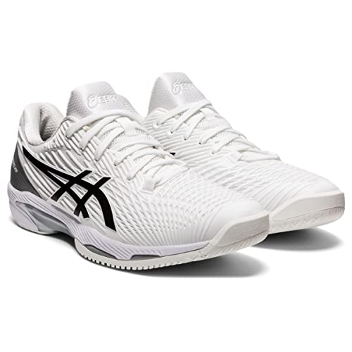 ASICS Men's Solution Speed FlyteFoam 2 Tennis Shoes, 10.5, White/Black