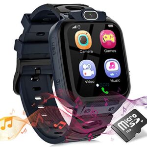 kids smart watch for boys girls, child smartwatches for kids educational, hd touch screen phone watch birthday gifts for 3-14 years students(black)