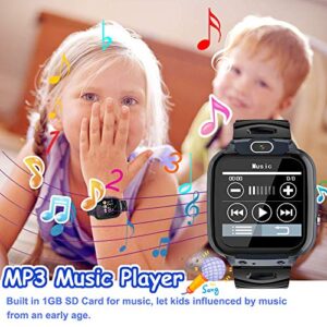 Kids Smart Watch for Boys Girls, Child Smartwatches for Kids Educational, HD Touch Screen Phone Watch Birthday Gifts for 3-14 Years Students(Black)