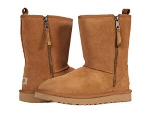 ugg classic short dual zip ii chestnut 8 b (m)