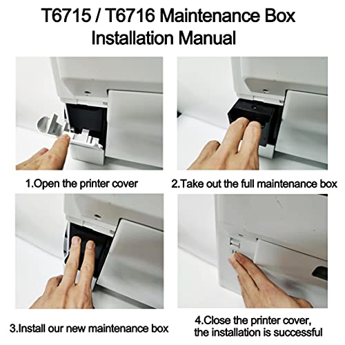 KSUMEI T6715 T6716 Remanufactured Ink Maintenance Box Tank Compatible with Workforce Pro WF-4830 WF-3820 WF-4720 4734 4730 4740 EC-4040 4020 4030 WF-C5290 C5710 WF-M5299 M5799 ET-8700 ET16500 Printer