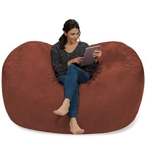 Chill Sack Bean Bag Chair Cover, 6-feet, Soft Faux Linen Brown
