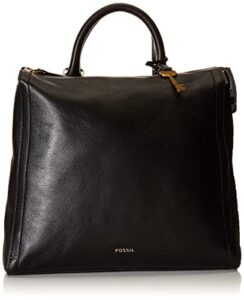fossil women's parker eco leather convertible large backpack purse handbag, black (model: zb1515001)