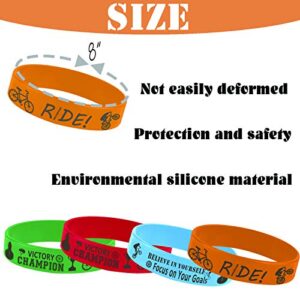 Oringaga 24PCS Bicycle Party Motivational Rubber Bracelets, BMX Bike Game Party Baby Shower Birthday Party Supplies Decorations Gifts Prize Goodie Bag Favors Silicone Wristbands