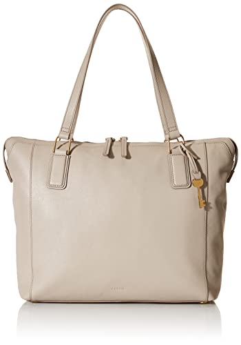 Fossil Women's Jacqueline Eco-Leather Tote Bag Purse Handbag, Graystone (Model: ZB1502788)