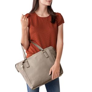 Fossil Women's Jacqueline Eco-Leather Tote Bag Purse Handbag, Graystone (Model: ZB1502788)