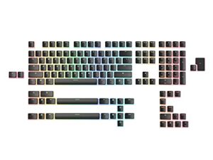 glorious aura v2 (black) - pbt pudding keycaps for mechanical keyboards - ansi (us), iso compatible - supports full size, tkl, 75%, 60% layouts