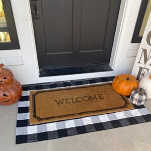 LILI REY Buffalo Plaid Rug – 3x5 Buffalo Plaid Outdoor Rug, Black and White Outdoor Rug, Outdoor Rug 3x5, Front Porch Rug, Buffalo Check Outdoor Rug, Black and White Checkered Rug, Plaid Door mat