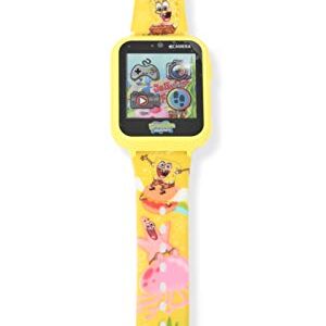 Accutime Kids Nickelodeon Spongebob Squarepants Yellow Educational Learning Touchscreen Smart Watch Toy for Boys, Girls, Toddlers - Selfie Cam, Games, Alarm, Calculator (Model: SGB4090AZ)