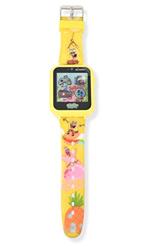 Accutime Kids Nickelodeon Spongebob Squarepants Yellow Educational Learning Touchscreen Smart Watch Toy for Boys, Girls, Toddlers - Selfie Cam, Games, Alarm, Calculator (Model: SGB4090AZ)