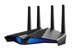 asus rt-ax82u ax5400 dual-band wifi 6 gaming router, game acceleration, mesh wifi support, dedicated gaming port, mobile game boost, mu-mimo, aura rgb (renewed)