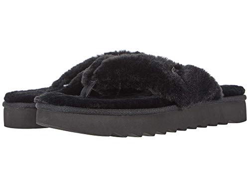 Koolaburra by UGG Women's FURR-EE Flip-Flop, Black, 9