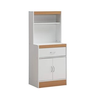hodedah tall open shelves kitchen cabinet, white