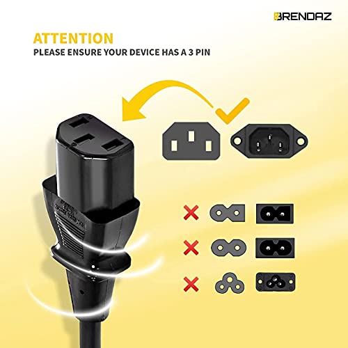 BRENDAZ Compatible Bose S1 Pro Power Cord - 3-Prong Power Connector Compatible with Bose S1 Pro Multi-Position PA Speaker System (6-Feet)