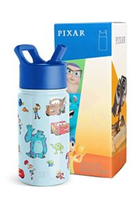 simple modern disney pixar kids water bottle with straw lid | reusable insulated stainless steel cup for boys, school | summit collection | 14oz, pixar pals