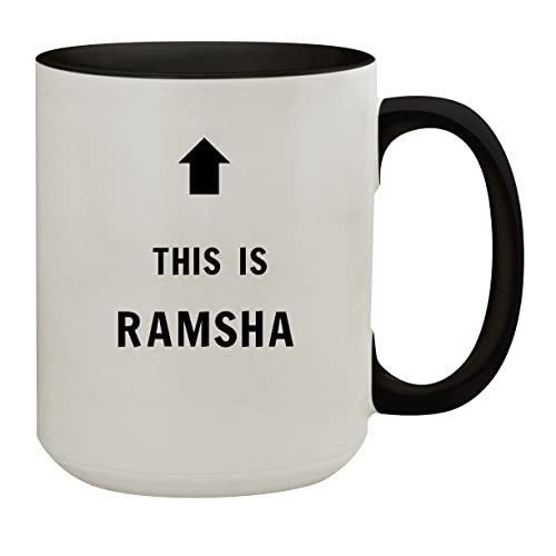 Molandra Products This Is Ramsha - 15oz Colored Inner & Handle Ceramic Coffee Mug, Black