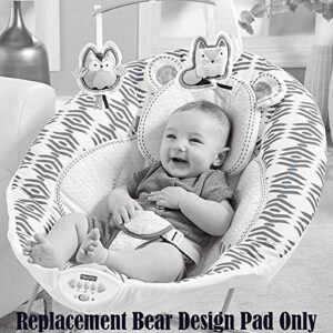 Replacement Pad for Fisher-Price See and Soothe Deluxe Bouncer - GDP73 ~ Gray Black Tan Colors ~ Bear Design