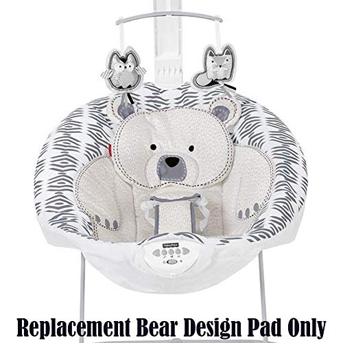 Replacement Pad for Fisher-Price See and Soothe Deluxe Bouncer - GDP73 ~ Gray Black Tan Colors ~ Bear Design