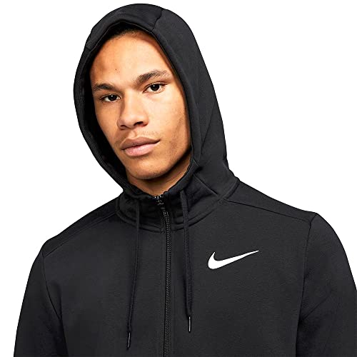 Nike Men Dri-FIT Full-Zip Training Hoodie (as1, alpha, m, regular, regular, Black/White)