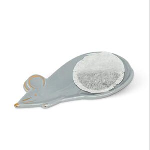 Abbott Collection 27-STEEP Mouse Teabag/Trinket Holder, Grey