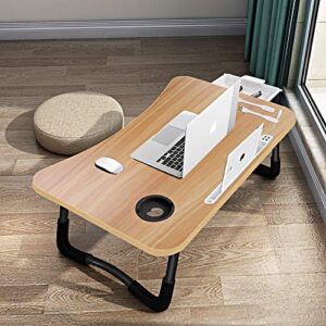 Laptop Bed Desk,Portable Foldable Laptop Lap Desk Tray Table with USB Charge Port/Cup Holder/Storage Drawer,for Bed/Couch/Sofa Working, Reading