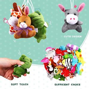 42 Pieces Mini Plush Animals Toys Set, Cute Small Stuffed Animal Plush Keychain Decorations for Themed Party Favors, Carnival Prizes, Classroom Rewards, Goody Bags Filler for Boys Girls