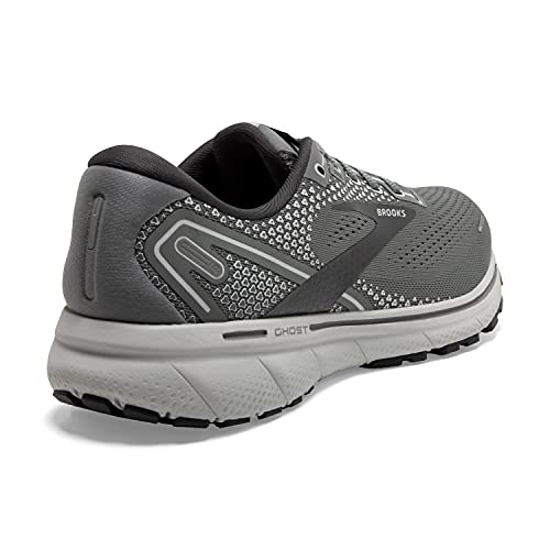 Brooks Ghost 14 Sneakers for Men Offers Soft Fabric Lining, Plush Tongue and Collar, and L Lace-Up Closure Shoes Grey/Alloy/Oyster 11 D - Medium